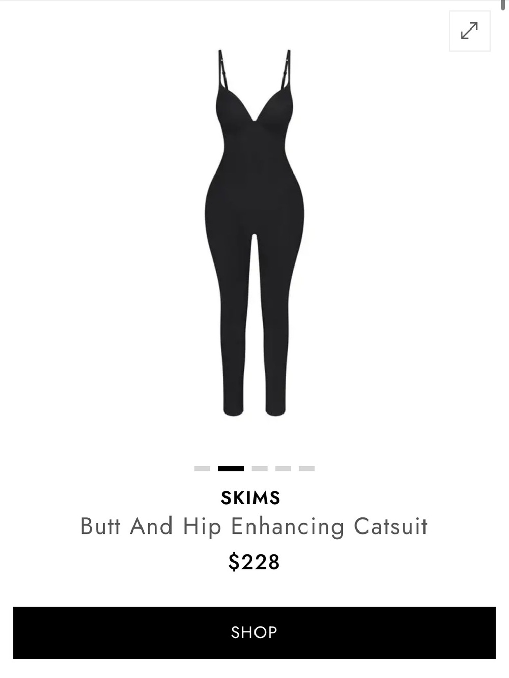 SKIMS Black Butt & Hip Enhancing Jumpsuit